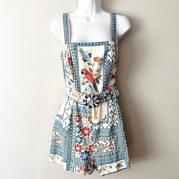 House of Harlow 1960 Parrot Tropical  Multicolor Romper Women’s Size Small - Picture 1 of 15